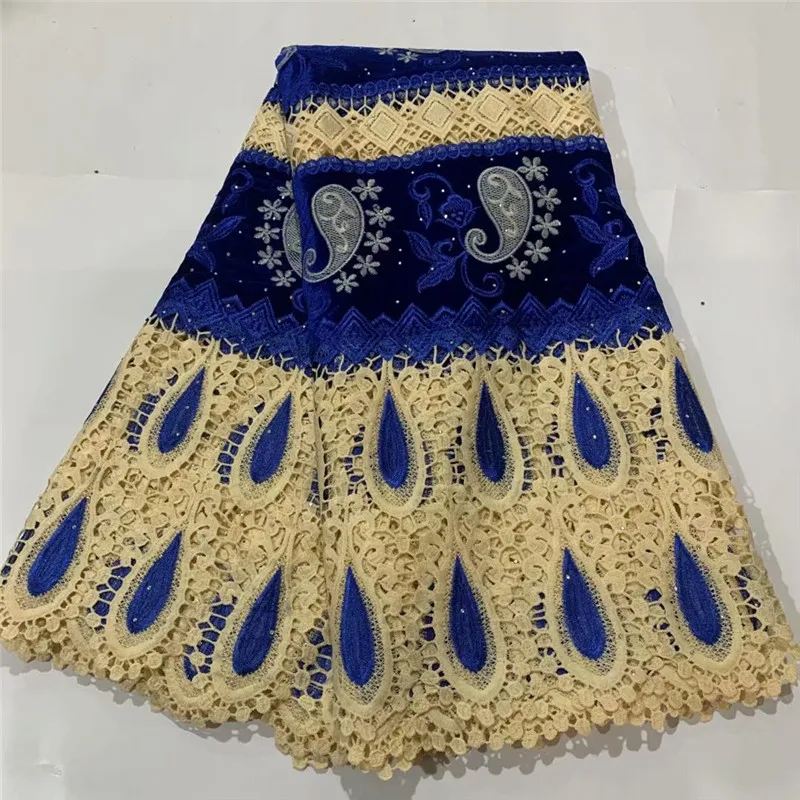

Velvet Lace Fabric 2020 High Quality Latest African Lace Fabric Embroidery French Lace for Evening Party Dress df19-36