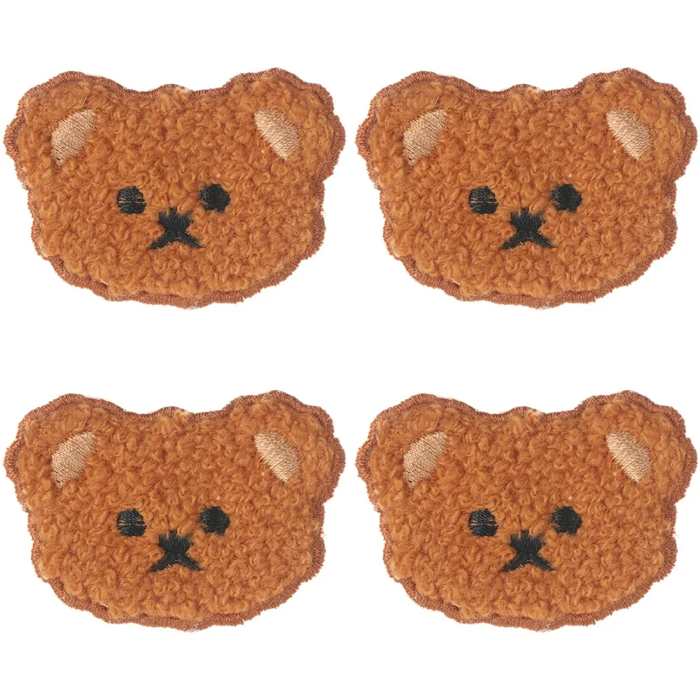 4 шт. Симпатичные Мультяшные вышитые нашивки с медведем кружевная отделка