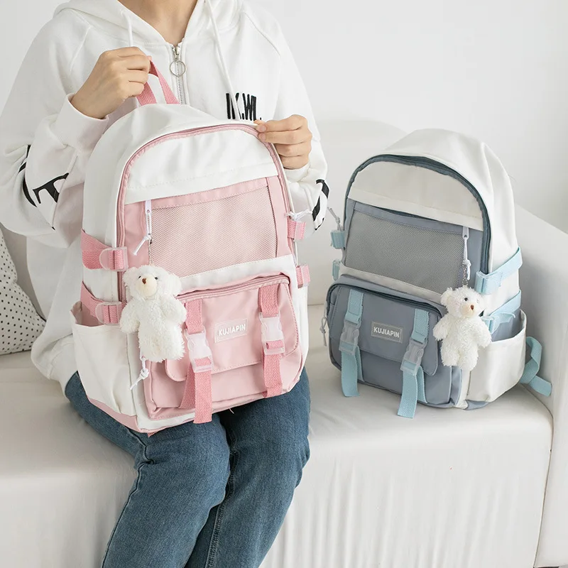 

Japanese-style ins backpack for girls student schoolbag nylon large-capacity backpack college girls shopping casual backpack