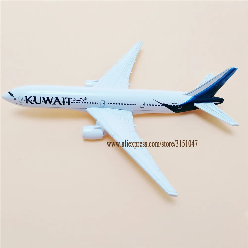 Модель самолета 16 см авиа Кувейт авиалинии Боинг 777 B777 модель из металлического