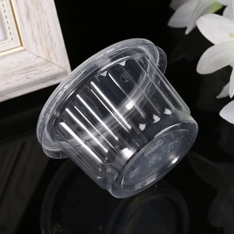 

50Pcs Disposable Cups Set Of 150ml Sauce Pot Rippled Container Jello Shot Cup Slime Storage With Lid For Ketchup