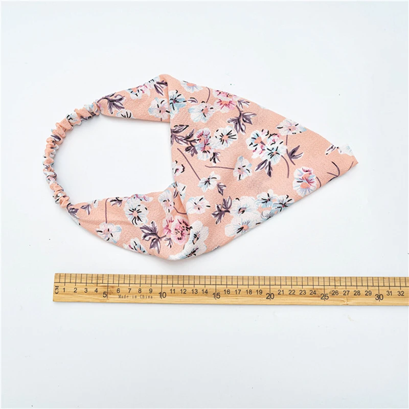 

Floral Polka Dot Print Scrunchies Pastoral Style Hiar Scarf Headband Turban Triangle Bandanas Handmade Women Hair Accessories