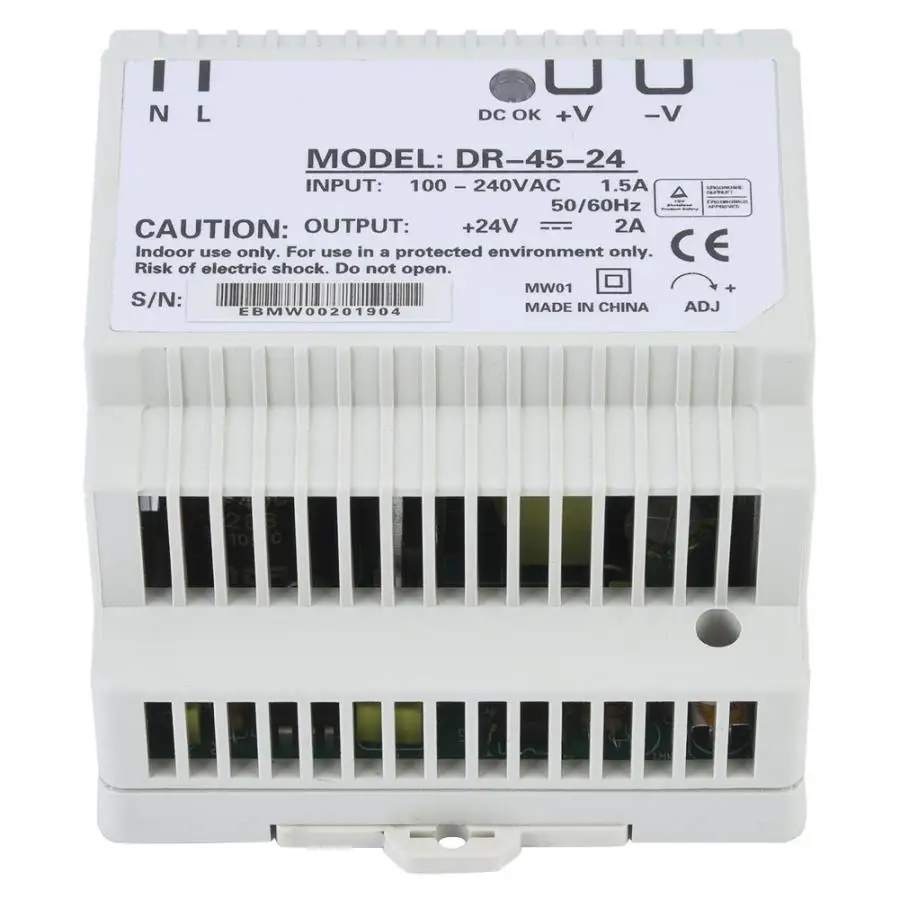 Источник питания DR-45-24 45 Вт с одним выходом 24 в Din-Rail импульсный источник