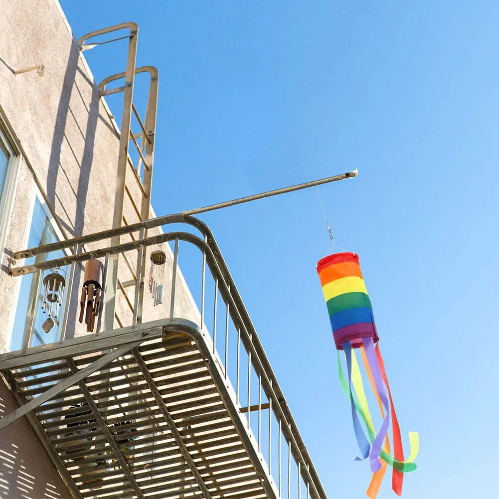 

Windsock Streamer Flag Kite Hanging Wind Spinner Cartoon Colorful Wind Sock Outdoor Durable Garden Yard Decor Weathervane 2PCS