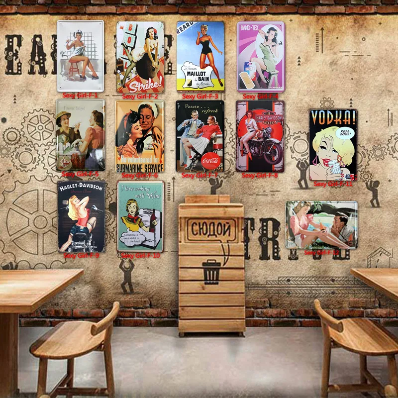 

Новый металлический знак, настенный постер для девушек, винтажный металлический жестяной знак, сексуальная девушка, декоративные пластины, настенный постер для бара, кафе, паба, домашнего декора