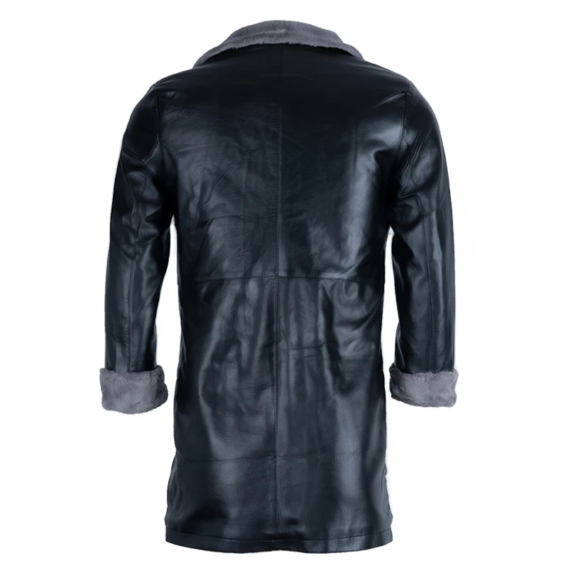 ChangNiu винтажные мужские кожаные куртки с длинным рукавом Искусственный мех