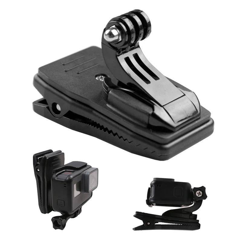 Зажим для рюкзака шляпы с поворотом на 360 градусов + Адаптер крепления J Hook GoPro Hero 9 8