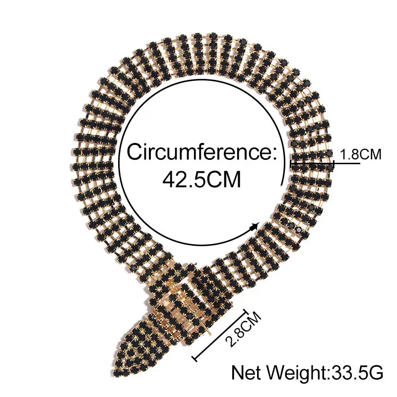 Цепочка-чокер Стразы Женская роскошное ожерелье с открытой регулируемой