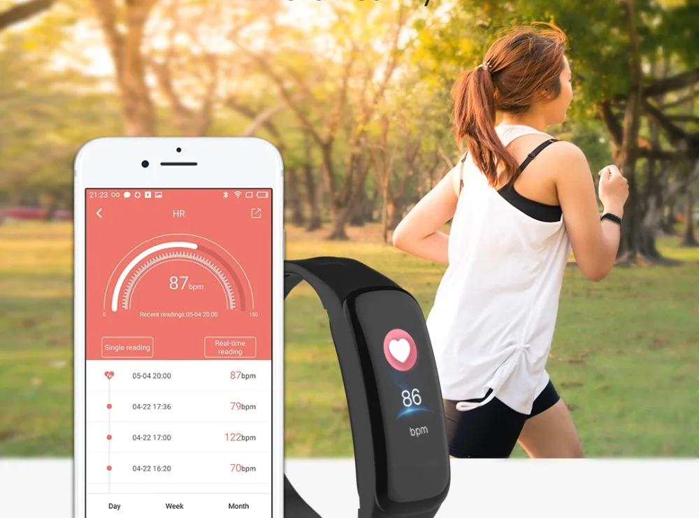 Longet цветной экран C1Plus умный Браслет кровяное давление браслет HeartRate монитор FitnessTracker браслет для мужчин и женщин
