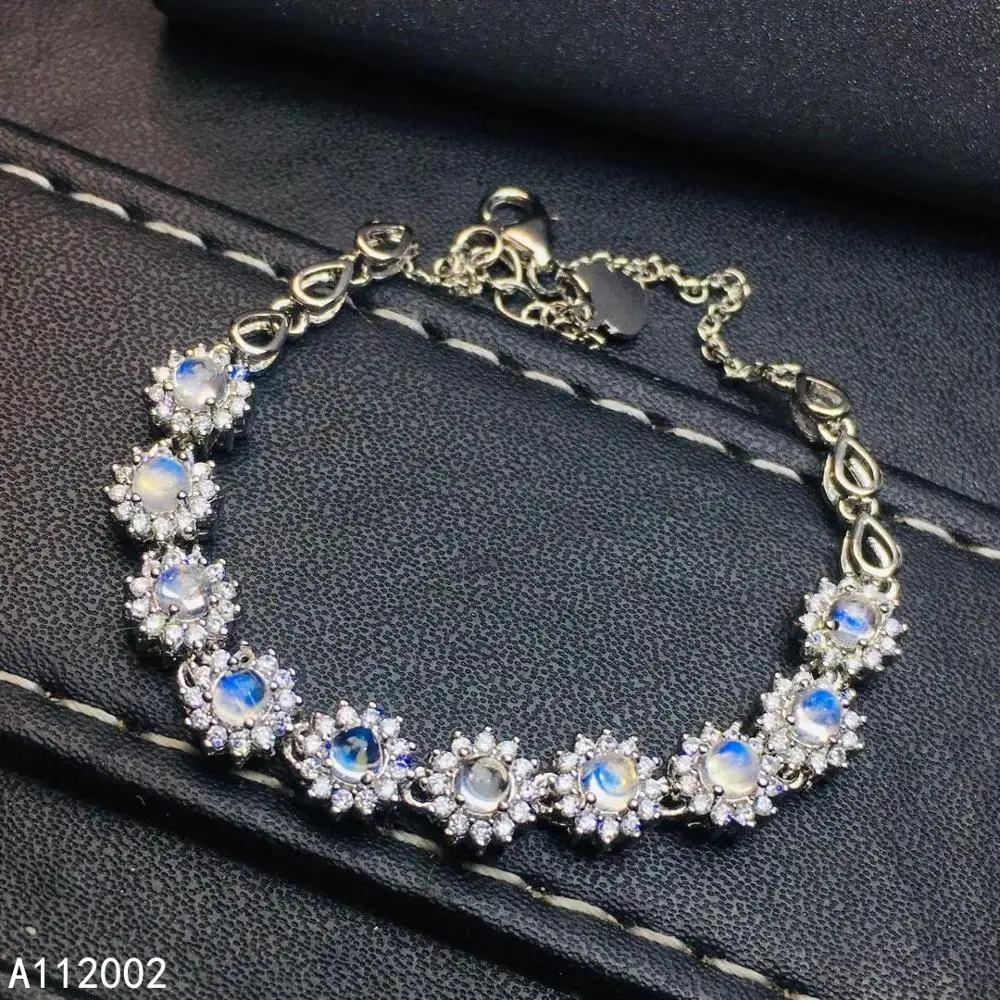 KJJEAXCMY fine jewelry natural moonstone 925 sterling silver new women hand bracelet support test luxury