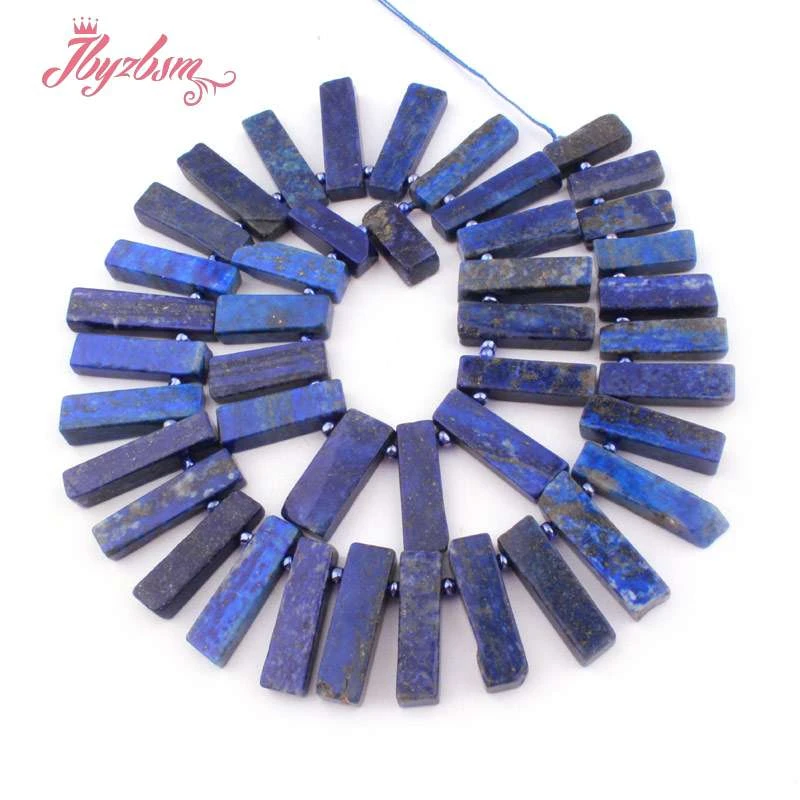 5x10-7x33mm Charoite опал, кварц, Агатовая палочка рыхлый натуральный камень бусины для DIY для изготовления украшений ожерелья Браслет серьги 15" - Цвет: Lapis Lazuli