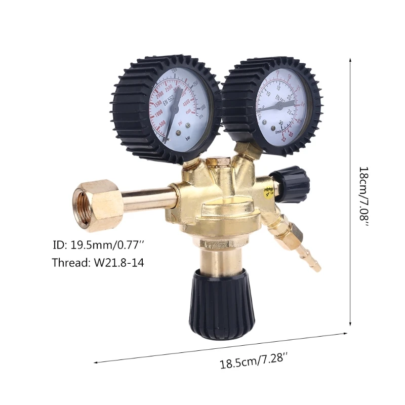 

CO2 Argon Nitrogen Pressure Reducing Regulator Shockproof MAG / MIG Welding Pressure Reducer W21.8 Thread 37ME