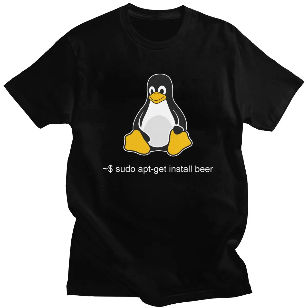 

Funny Linux Sudo Get Me A Beer T Shirt for Men Short Sleeve Penguin Programmer Computer Developer Geek Nerd T-shirt Cotton Tee