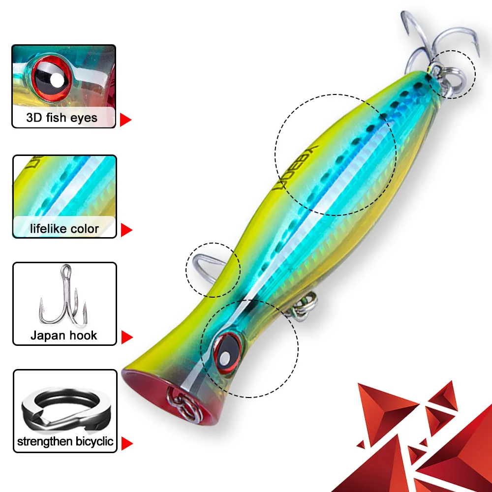 NOEBY Topwater Popper приманка 200/160/120 мм 154/78/43 г рыболовные приманки для моря Isca