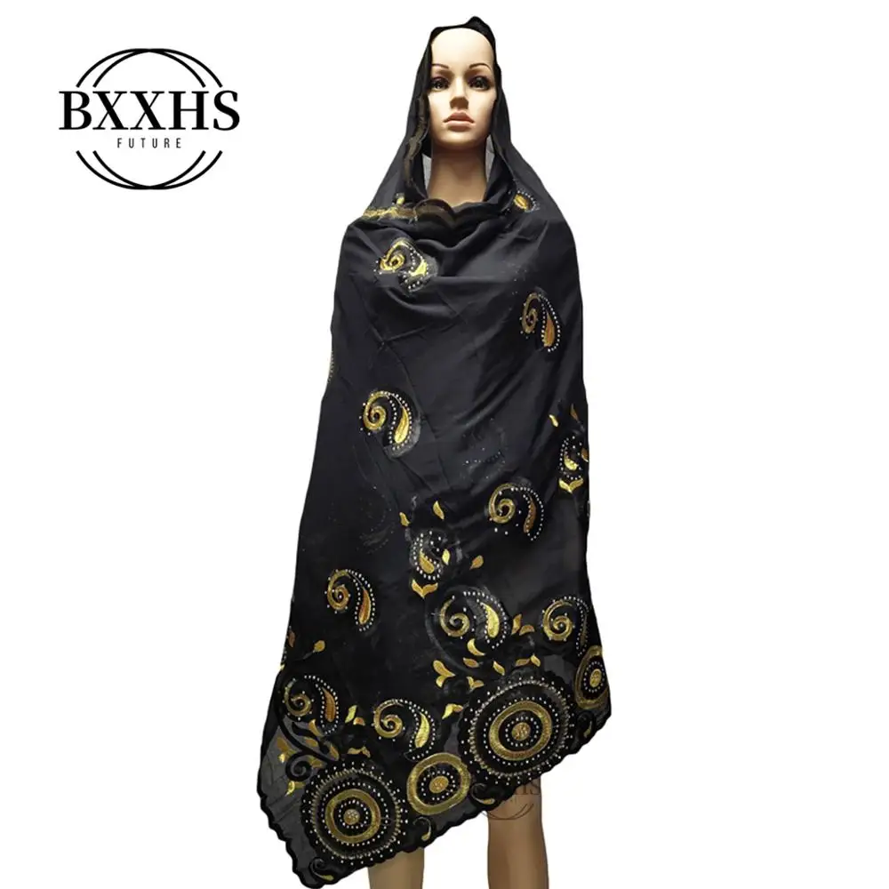 2019 Весна Новый дизайн африканские женские шарфы мусульманские большой вышитый