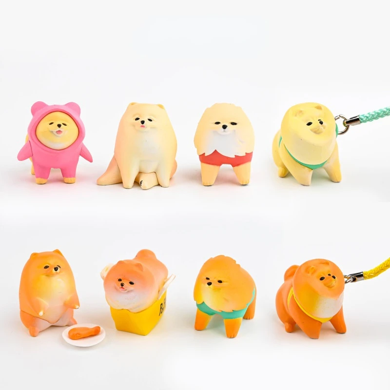 

Japan STASTO Gashapon Capsule Toys Pomeranian Table Ornaments Decoration French Bulldog Figure Take A Walk Shiba Inu Dog Toy