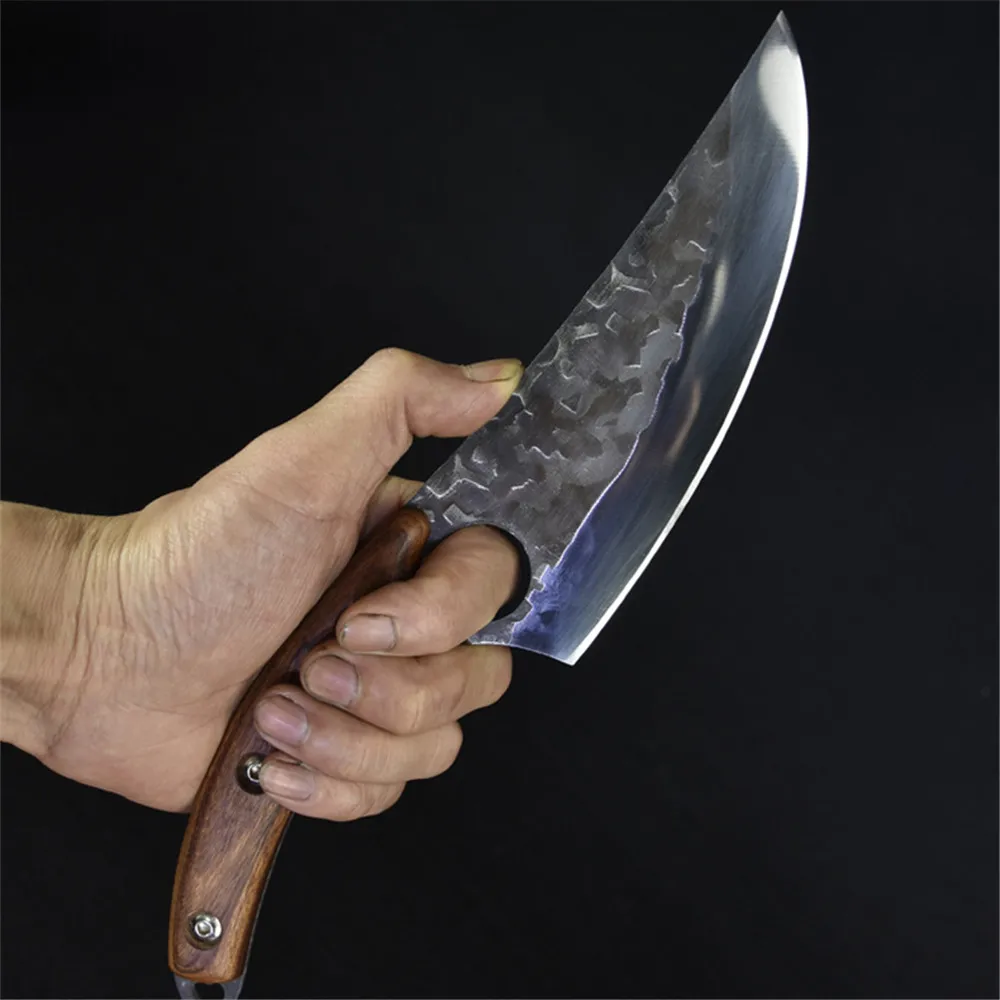 Кованый нож из нержавеющей стали для рыбалки ручной работы кухонный мясной резак