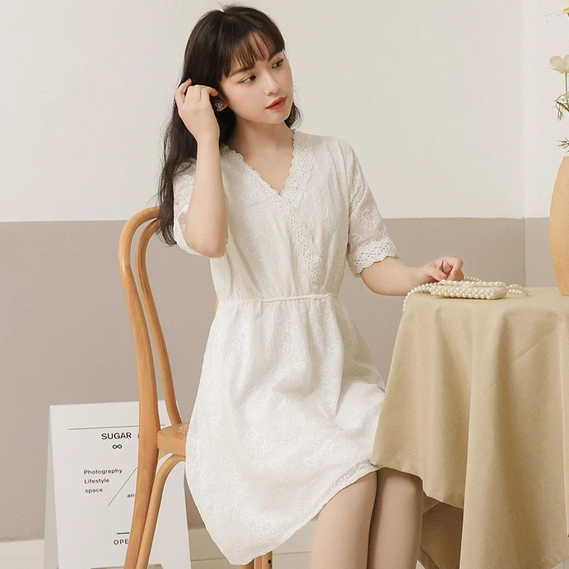 Шикарное платье цвета хаки Новинка лета 2021 вязаное кружево короткий рукав узкая