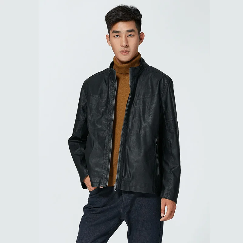 2019 Xiaomi PU Leather Men Jacket Hooded Detachable Trendy Motorcycle Windproof Warm Street Style Fashion Coat | Электроника