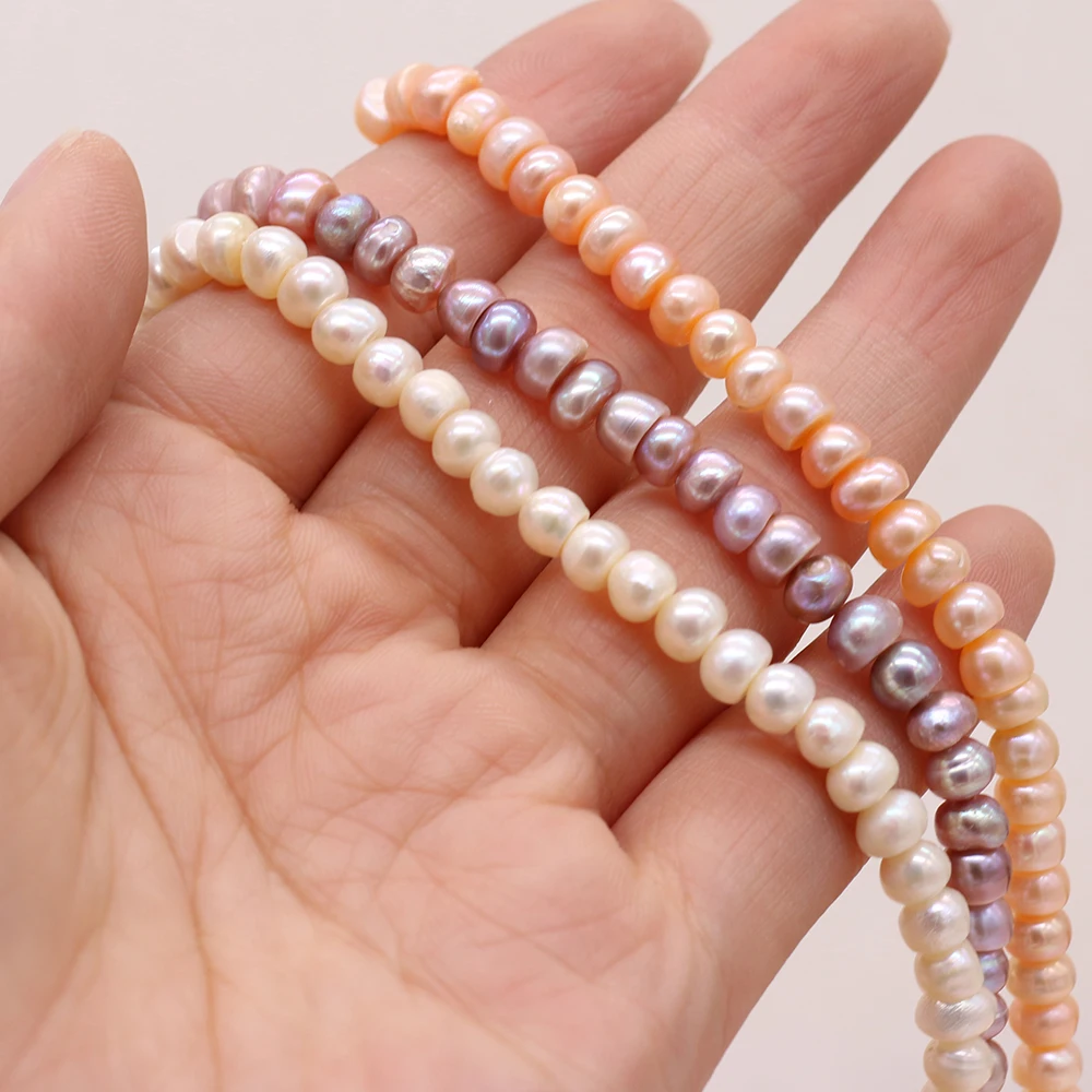 

High Quality Freshwater Pearl Ladies Necklace Beads Natural Freshwater Pearl Four-sided Luminous Beads Size 5-6Mm Long 36Cm