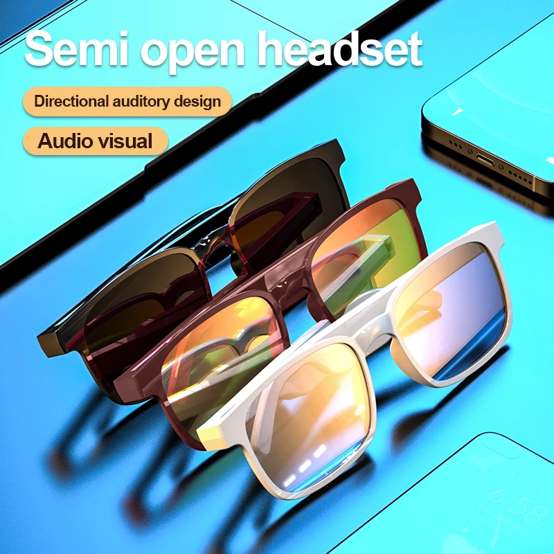 

Anti-blue light head-mounted 5.0 audio wireless sports waterproof running smart bluetooth glasses headset