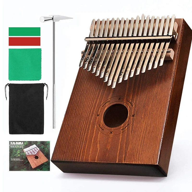 

Kalimba 17 Keys Thumb Piano High Quality Wood Mahogany Mbira Body Musical Instruments Creative Music Box with Accessories