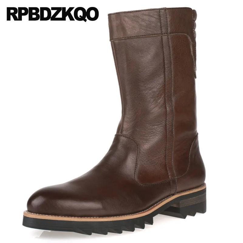 2018 мужские кожаные высокие сапоги осень высокое качество обувь роскошь