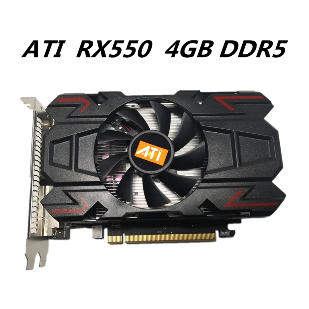

ATI HD RX550 4GB DDR5 128bit Video Card Computer PCI-Express 2.0 HDMI-Compatible VGA DVI Gaming Graphic Cards for PUBG