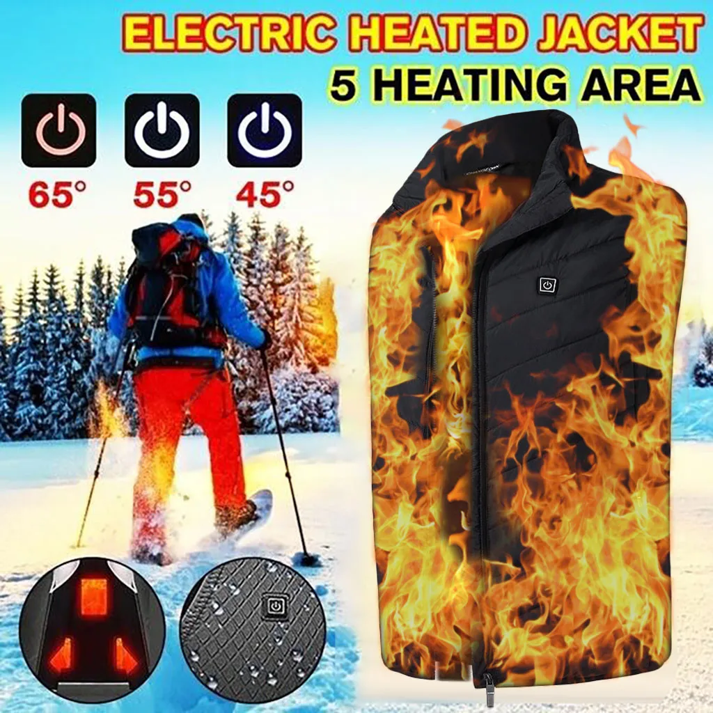 

Outdoor Heating Vest for man women winter Warm Clothing Heated coat For Riding Skiing Fishing Charging Via Heated Stylish Coat
