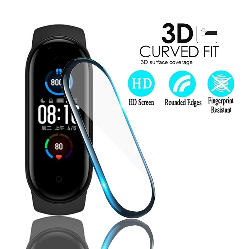 

3D Protective Film For Xiaomi Mi Band 5 4 Full Cover Miband 5 Soft Film Screen Protector For Xiaomi MiBand 4 5 not Glass