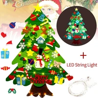 new diy felt christmas tree set with ornaments need battery powered led string lights christmas decorations kids gift home decor