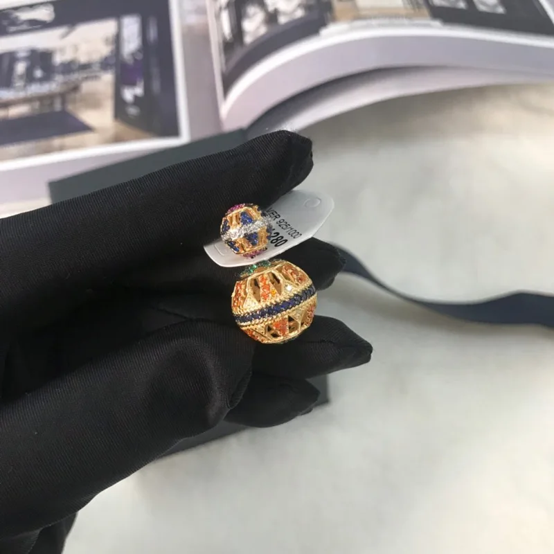 Модный шарм копия 1:1 многоцветный Underlobe моно серьги для женщин Роскошные