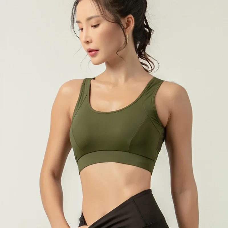 

AcFirst New Women Bras Breathable Anti-sweat Shockproof Padded Sports Bra Yoga Athletic Gym Running Fitness Workout Sport Tops