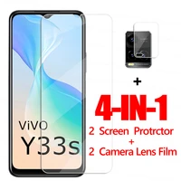 4in1 clear glass for vivo y33s screen protector vivo y33s front tempered glass vivo y20t y30 y12s y21 y31 y51 y33s y53s y72 5g