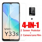 4 в 1 прозрачное стекло для Vivo Y33S защита экрана Vivo Y33S переднее закаленное стекло Vivo Y20T Y12S Y21 Y31 Y51 Y33S Y33T Y53S Y72 5G