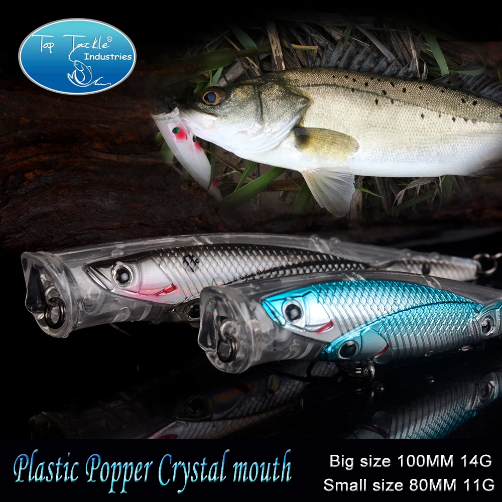 Floating popper fishing lure Topwater Plastic 100mm 14g artifical ABS plastic CF LURE bait | Спорт и развлечения