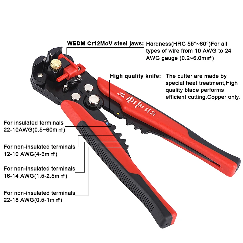 

QHTITEC 80W Multi-Functional Wire Stripper Diy Crimper Cable Durable Cutter Pliers Tool Soldering Iron Current Lead Hand Tools