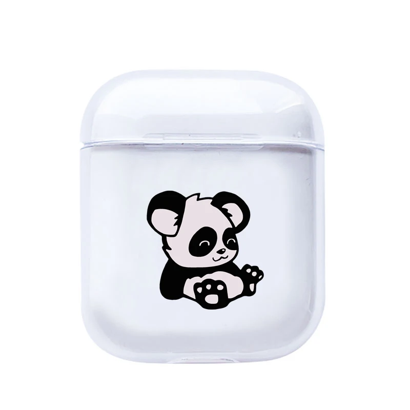 I200502 Чехол s для Airpods с милой пандой, окрашенный прозрачный мягкий силиконовый чехол s для AirPods 1/2 чехол, защитный чехол, беспроводной чехол для наушников - Цвет: I200502