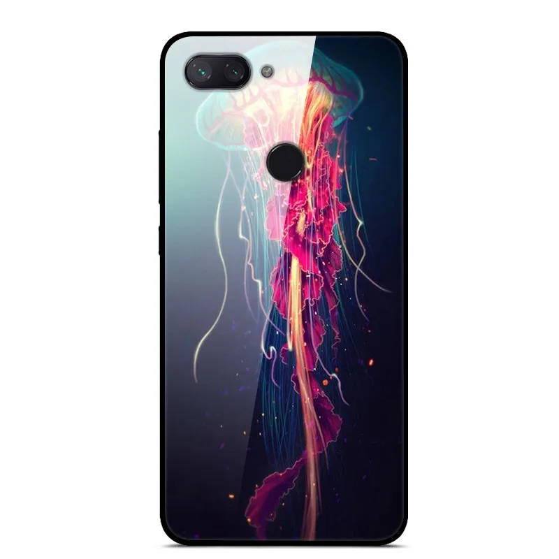 Для Xiaomi mi 8 Lite чехол из закаленного стекла Жесткий Чехол для задней панели для Xiaomi mi 8 Pro чехол мягкий TPU бампер для Xio mi 8 SE M8 Lite - Цвет: 34