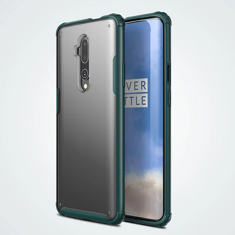 Противоударный защитный чехол для Oneplus 7T Pro 1 + мягкая рамка Прозрачный жесткий
