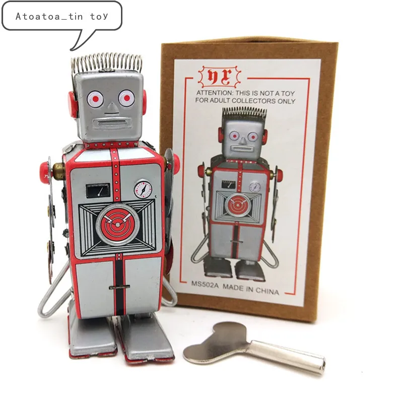 

Vintage Retro Collection Tin Toys Classic Clockwork Wind Up Robot Model Tin Toys For Adult Children Collectible Creativity Gift