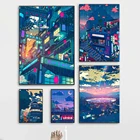 Настенное искусство аниме HD мультфильм вид уличный плакат украшение для дома ночное дерево милая картина спальня модульные плакаты Картина на холсте