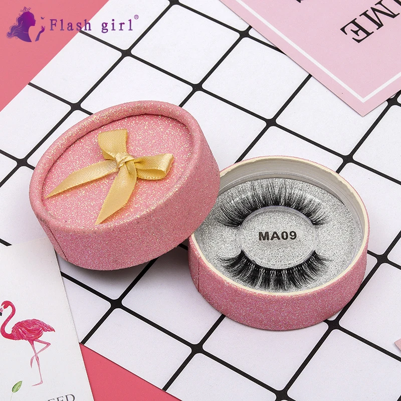 

Flash Girl 3D Mink Eyelashes MA09 Natural Long Thick False Eyelashes Handmade Full Strip Lashes Cruelty Free Makeup Tools