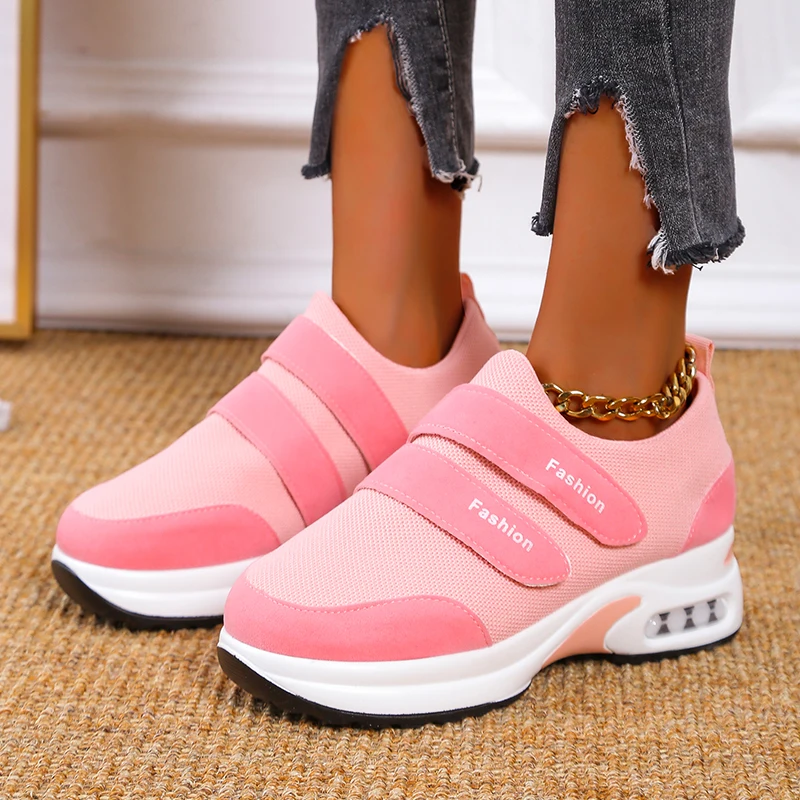 

2022 Women Size 43 Fashion Vulcanized Sneakers Platform Solid Color Flats Ladies Shoes Casual Breathable Wedges Ladies Walking