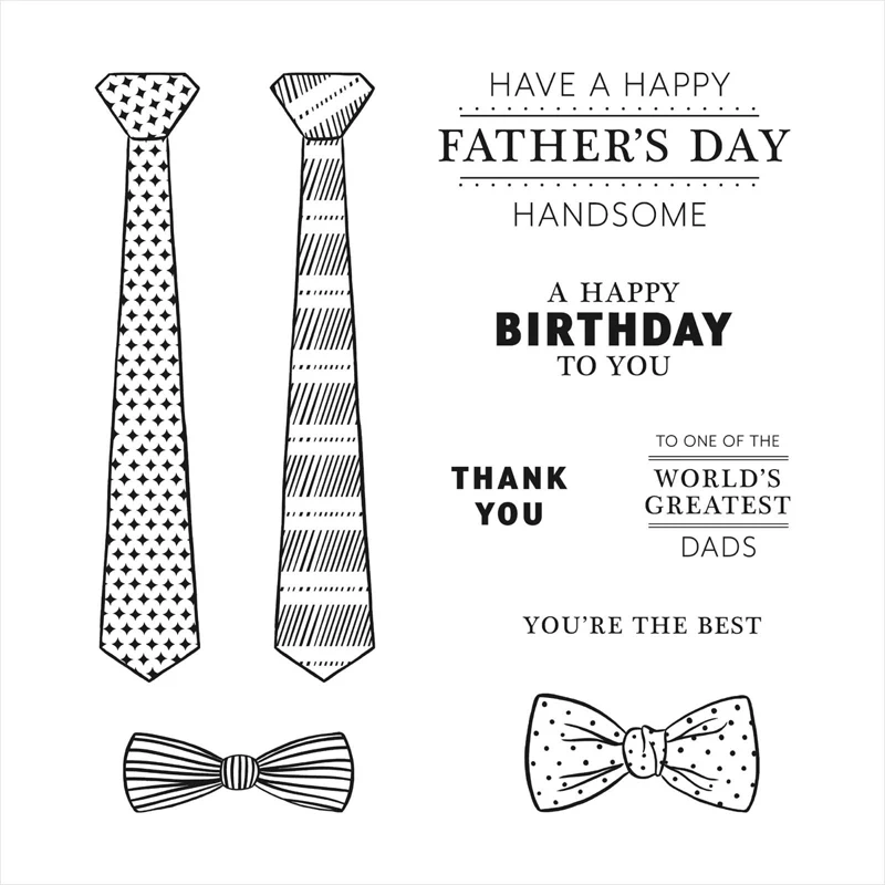 Набор штампов ручной работы и координационные штампы галстук День отца