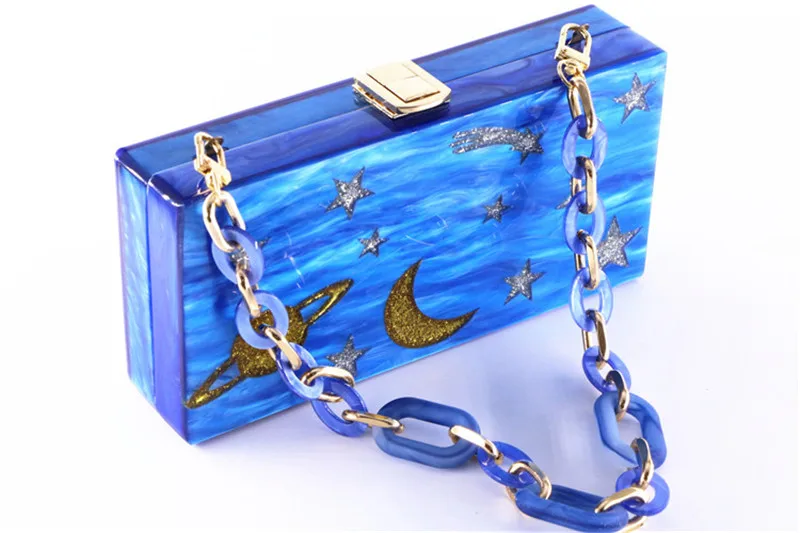 

design sky blue design acrylic chain handle