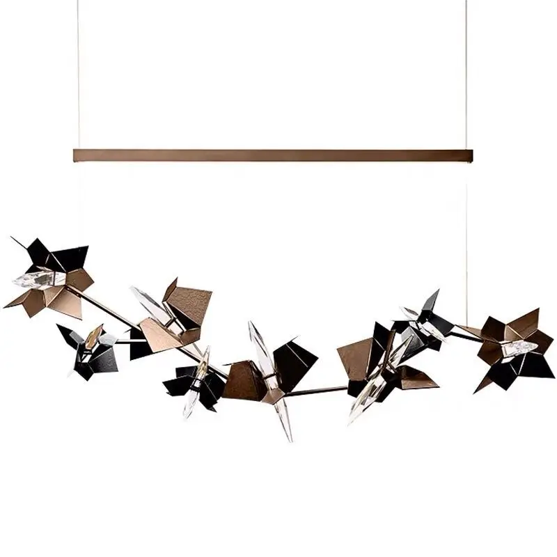 저렴한 포스트 모던 라이트 럭셔리 바 장식 샹들리에 북유럽 미니멀리스트 홈 거실 다이닝 룸 크리스탈 LED 샹들리에