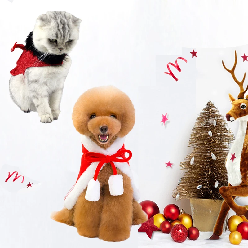 Хэллоуин кошка костюмы для собак красный Плащ Вампира накидка Косплей щенок