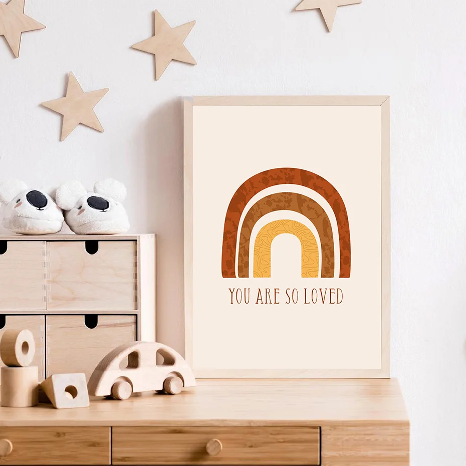 Радужная Настенная картина на холсте сгоревшая оранжевая в стиле бохо