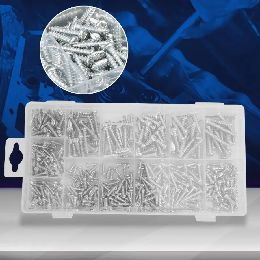 550 шт/самшнек крест круглая головка сковорода саморезы набор M3 M3.5 M4 M5 с коробкой